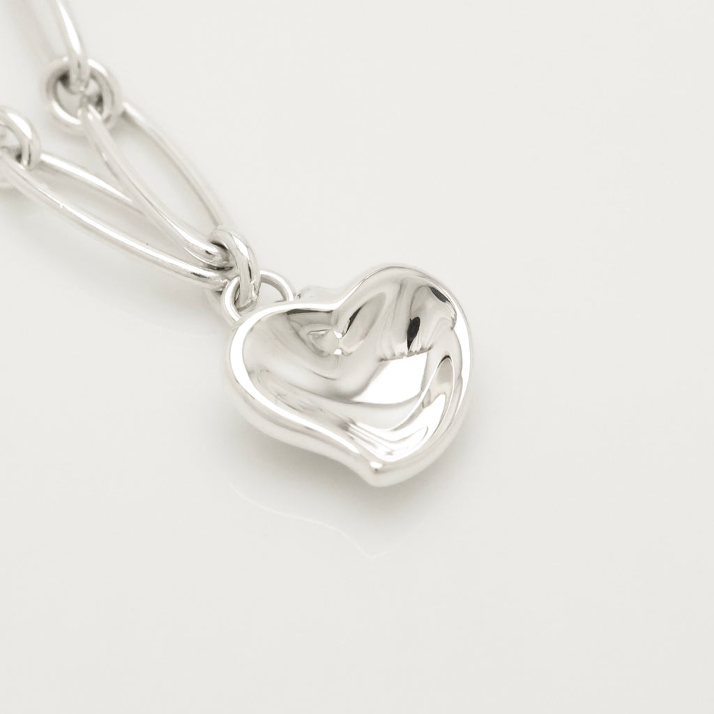 Tiffany & Co. Peretti Curved Full Heart Bracelet Sterling Silver 925