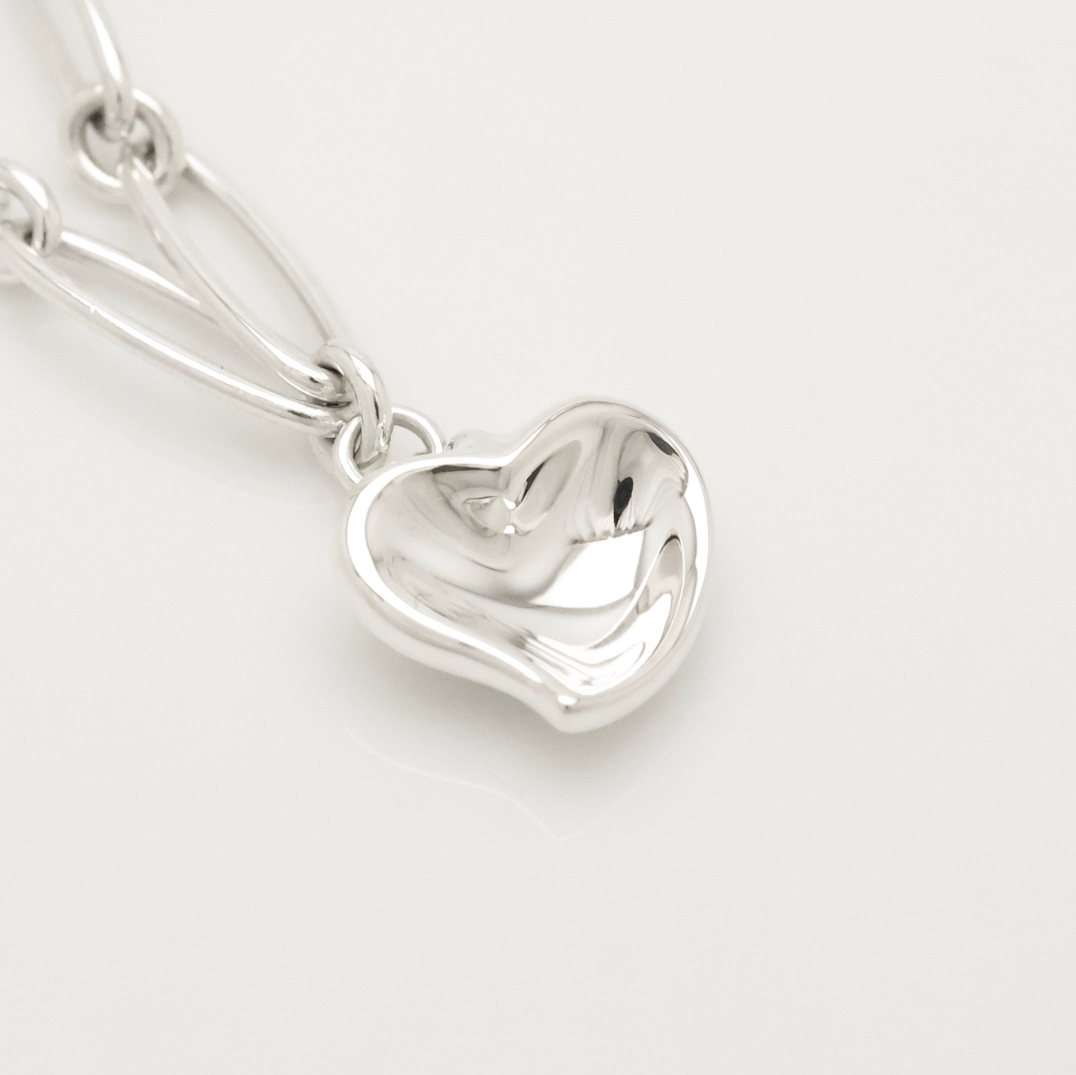 Tiffany & Co. Peretti Curved Full Heart Bracelet Sterling Silver 925