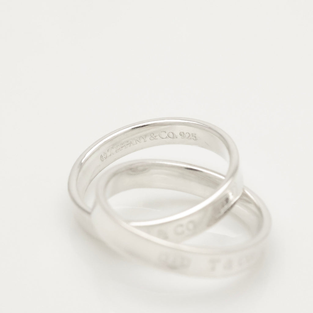 Tiffany & Co. 1837 Interlocking Circles Double Ring  Sterling Silver 925