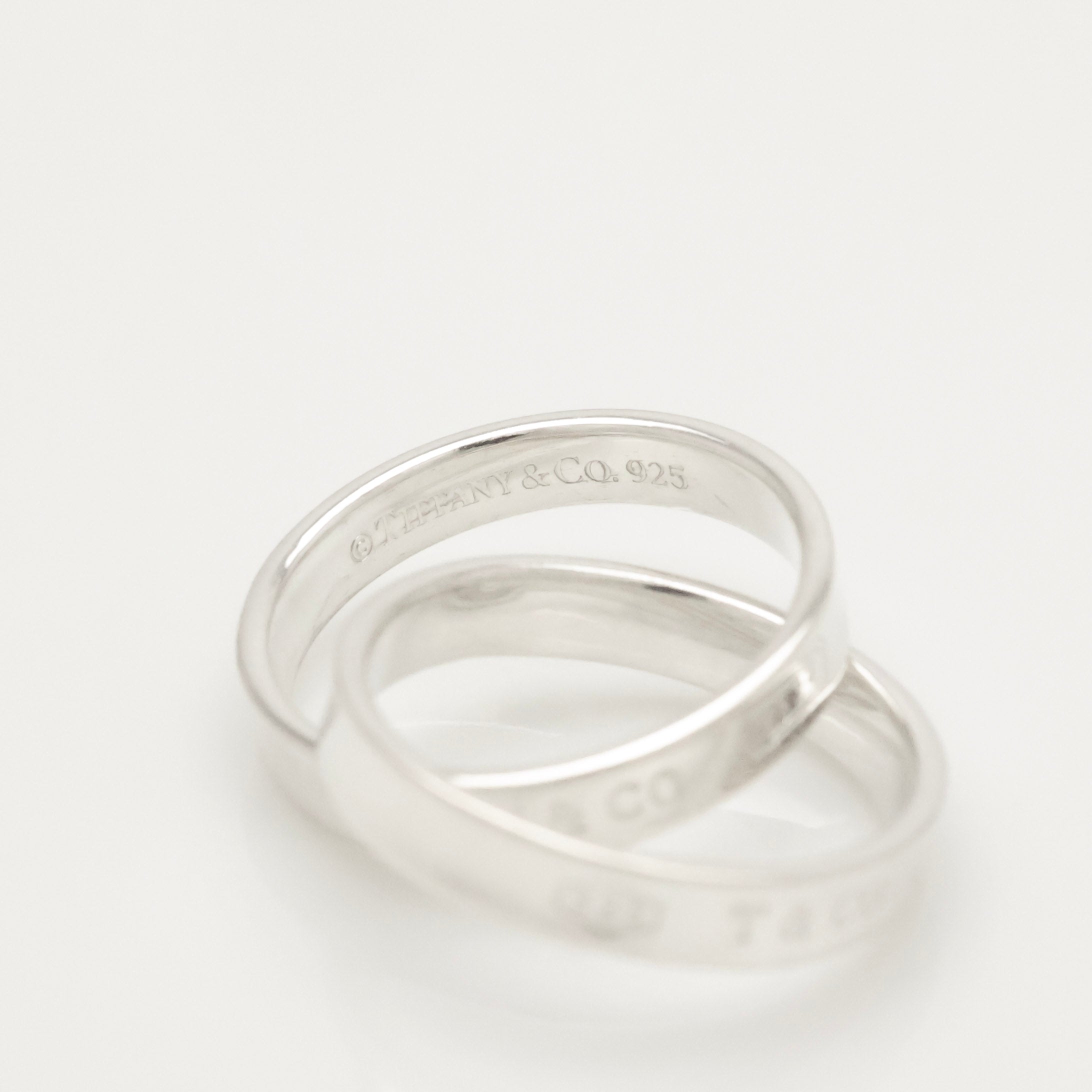 Tiffany & Co. 1837 Interlocking Circles Double Ring  Sterling Silver 925