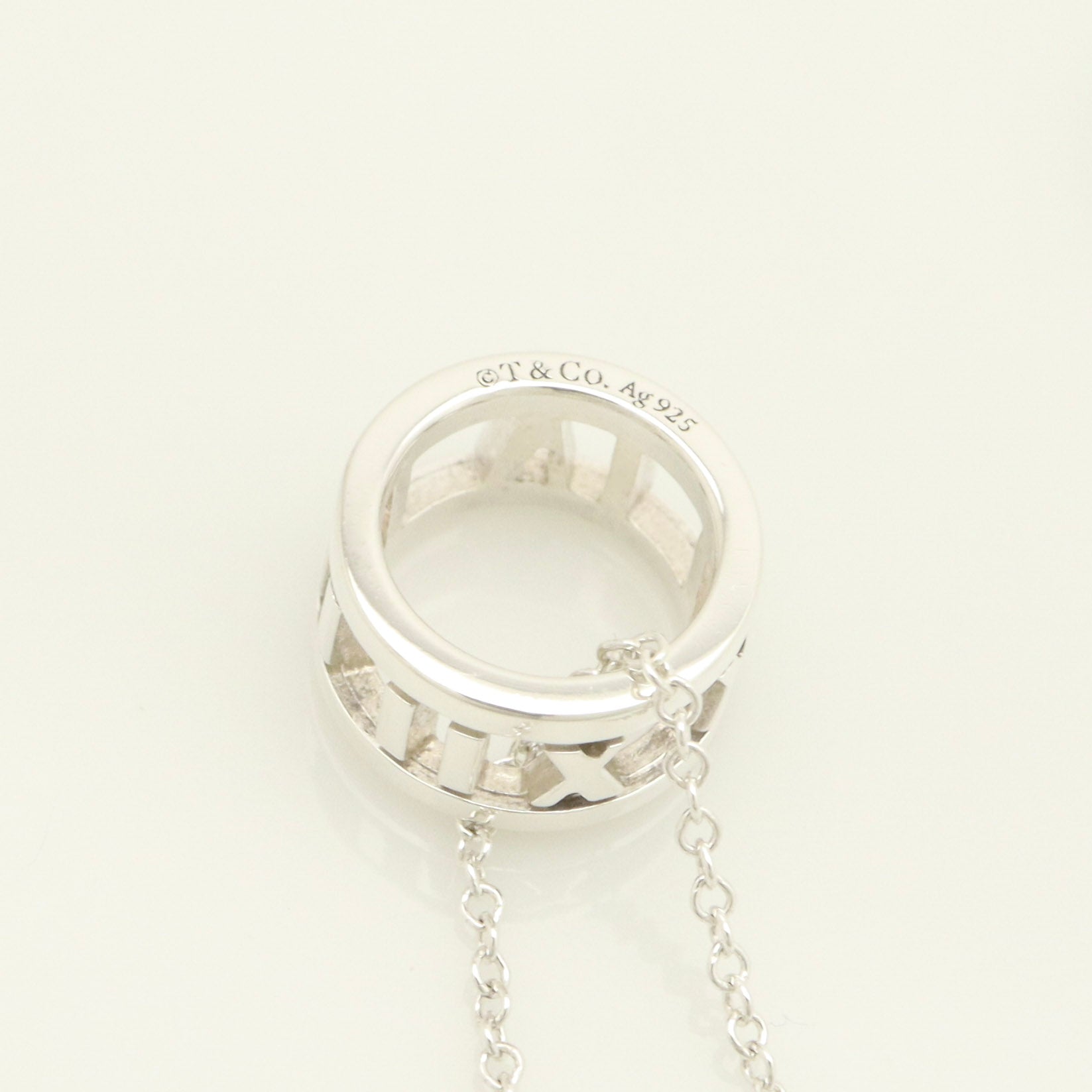 Tiffany & Co. Atlas Ring Pendant Necklace Sterling Silver 925