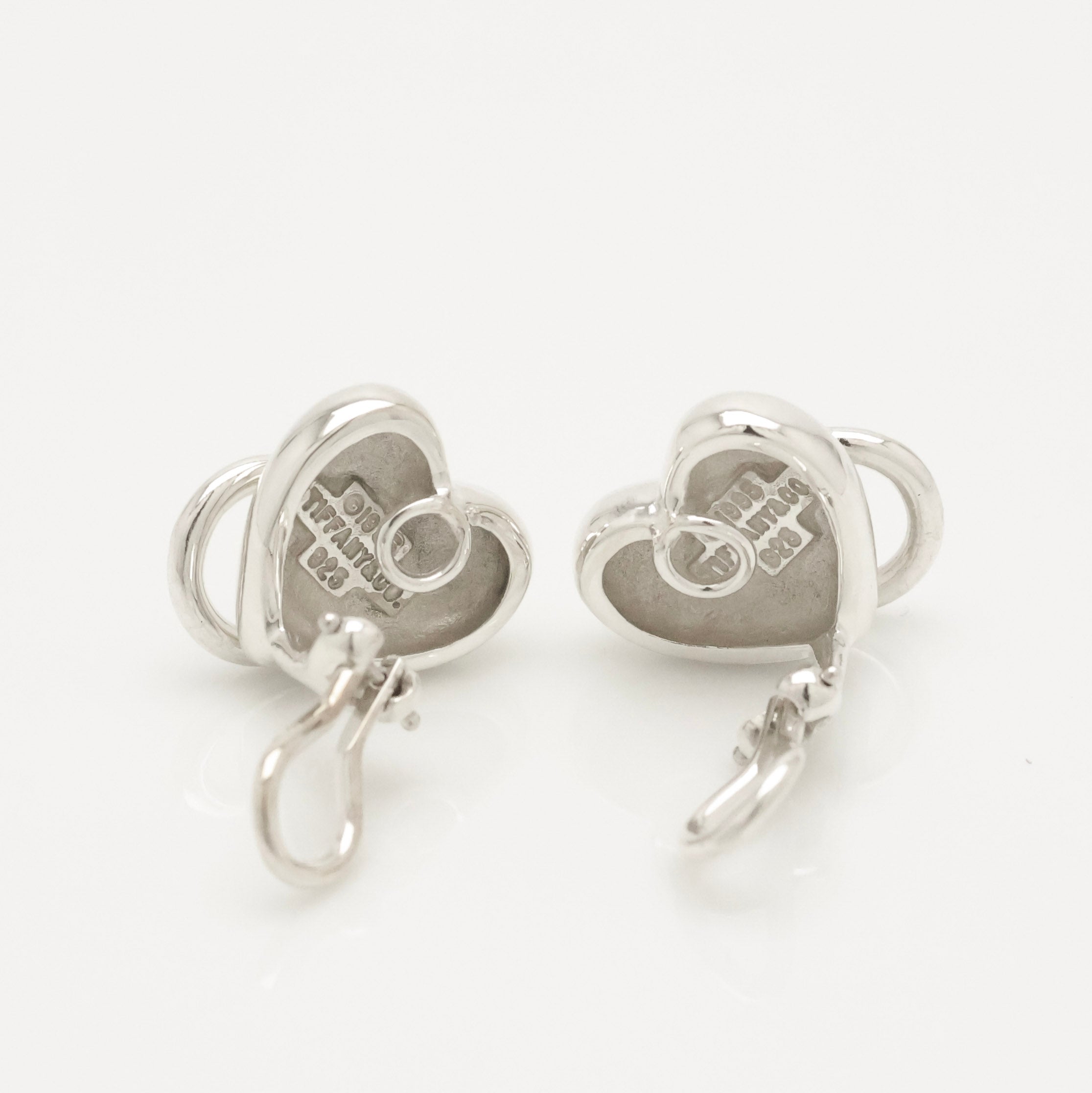 Tiffany & Co. Heart Door Knocker Clip-On Earrings Sterling Silver 925