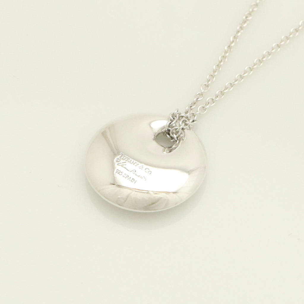 Tiffany & Co. Small Round Circle Disc Necklace Pendant Sterling Silver 925