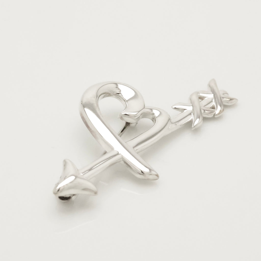 Tiffany & Co. Picasso Loving Heart Arrow Pin Brooch Sterling Silver 925