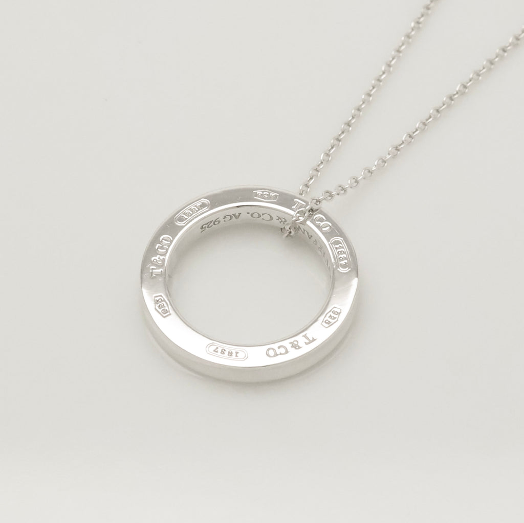 Tiffany & Co. Round Circle Pendant Necklace Sterling Silver 925