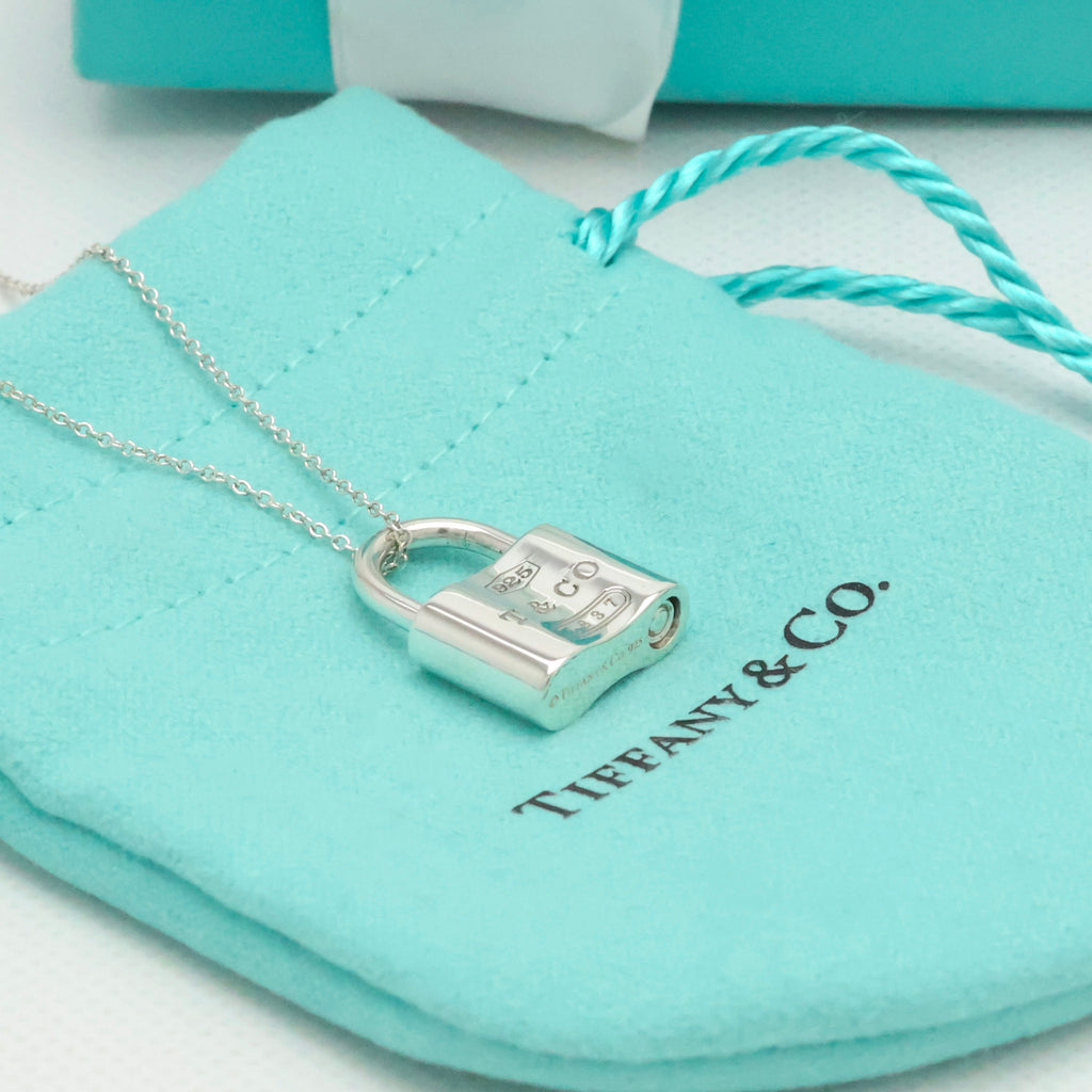 Tiffany & Co 1837 Padlock Necklace Pendant Sterling Silver 925 Chain