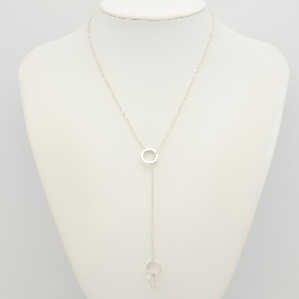 Tiffany & Co. 1837 Interlocking Circles Lariat Necklace Sterling Silver 925