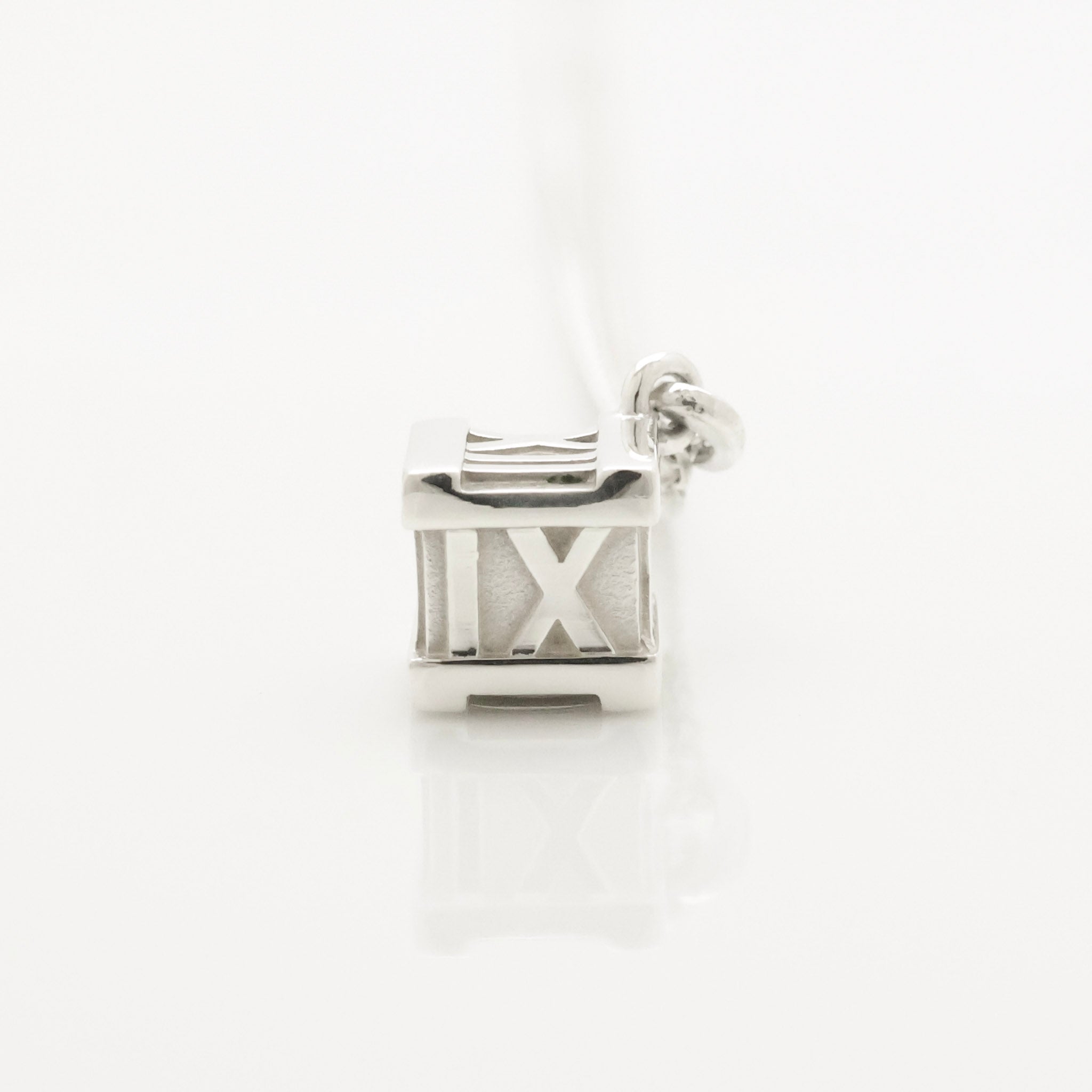  Tiffany & Co. Atlas Cube Necklace Pendant  Sterling Silver  925 