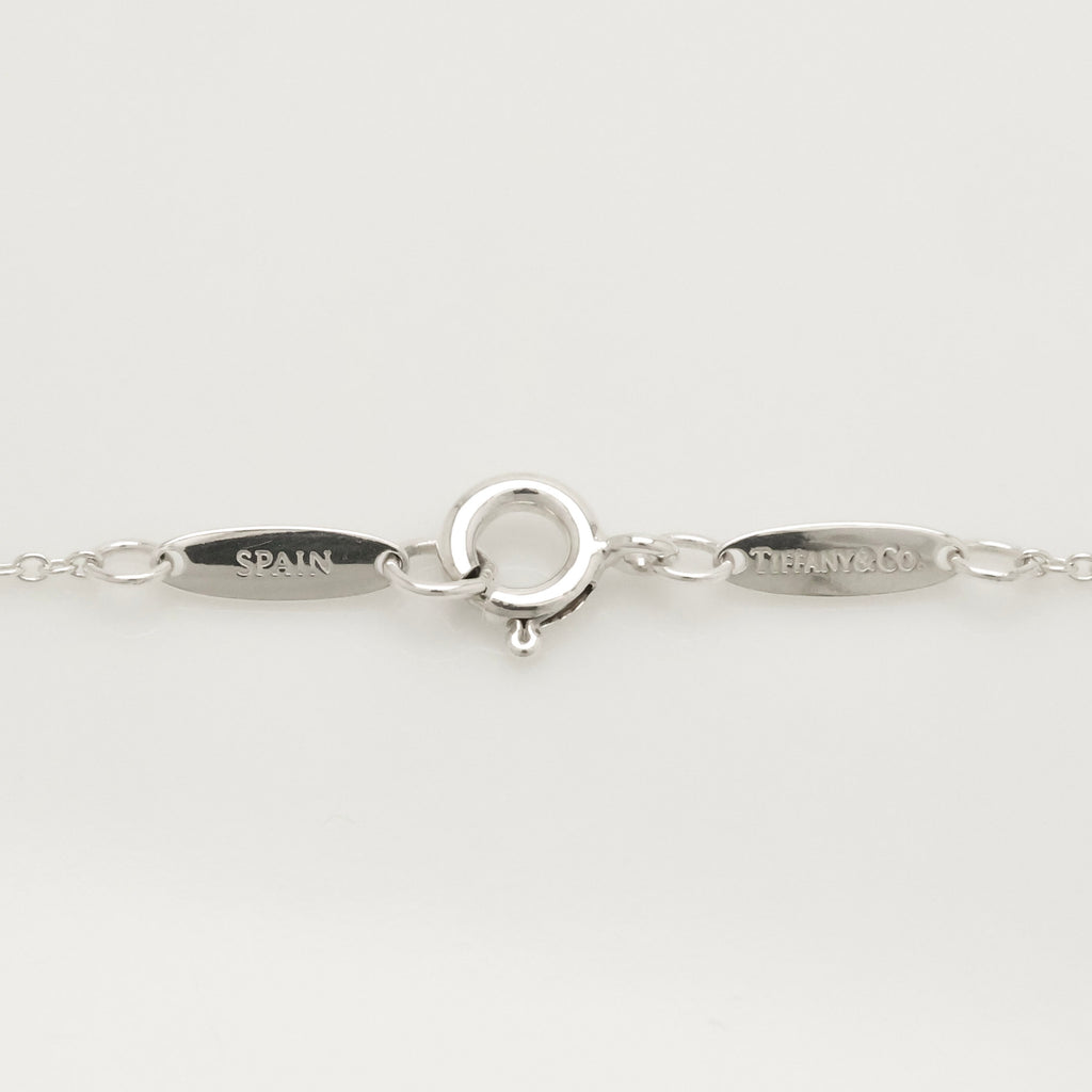 Tiffany & Co. 22mm Open Heart 1P Diamond Pendant Necklace Sterling Silver 925
