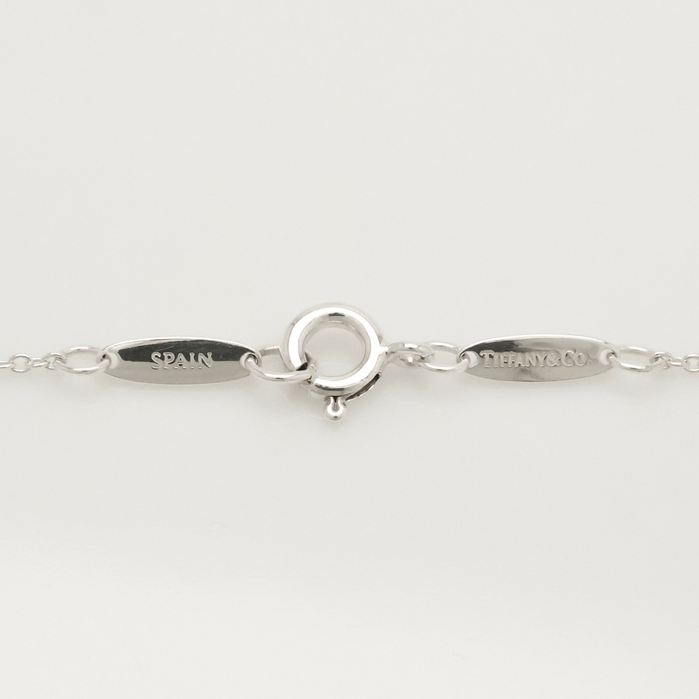 Tiffany & Co. 22mm Open Heart 1P Diamond Pendant Necklace Sterling Silver 925
