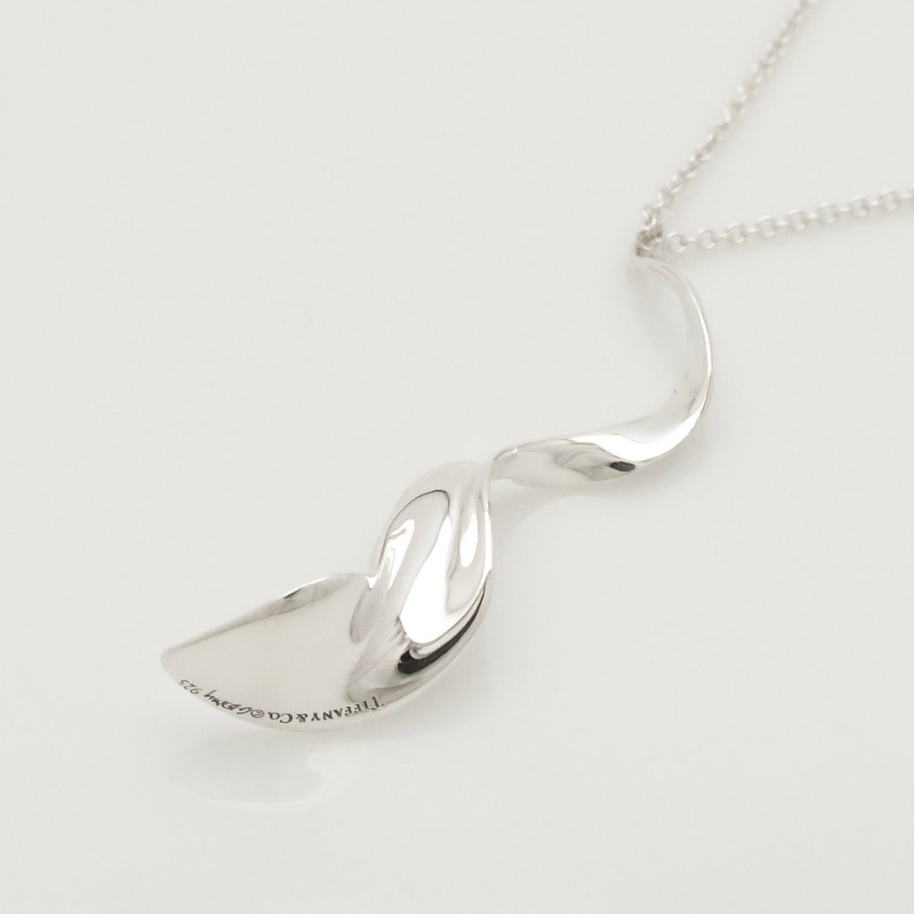 Tiffany & Co. Frank Gehry Orchid Drop Pendant Necklace Sterling Silver 925