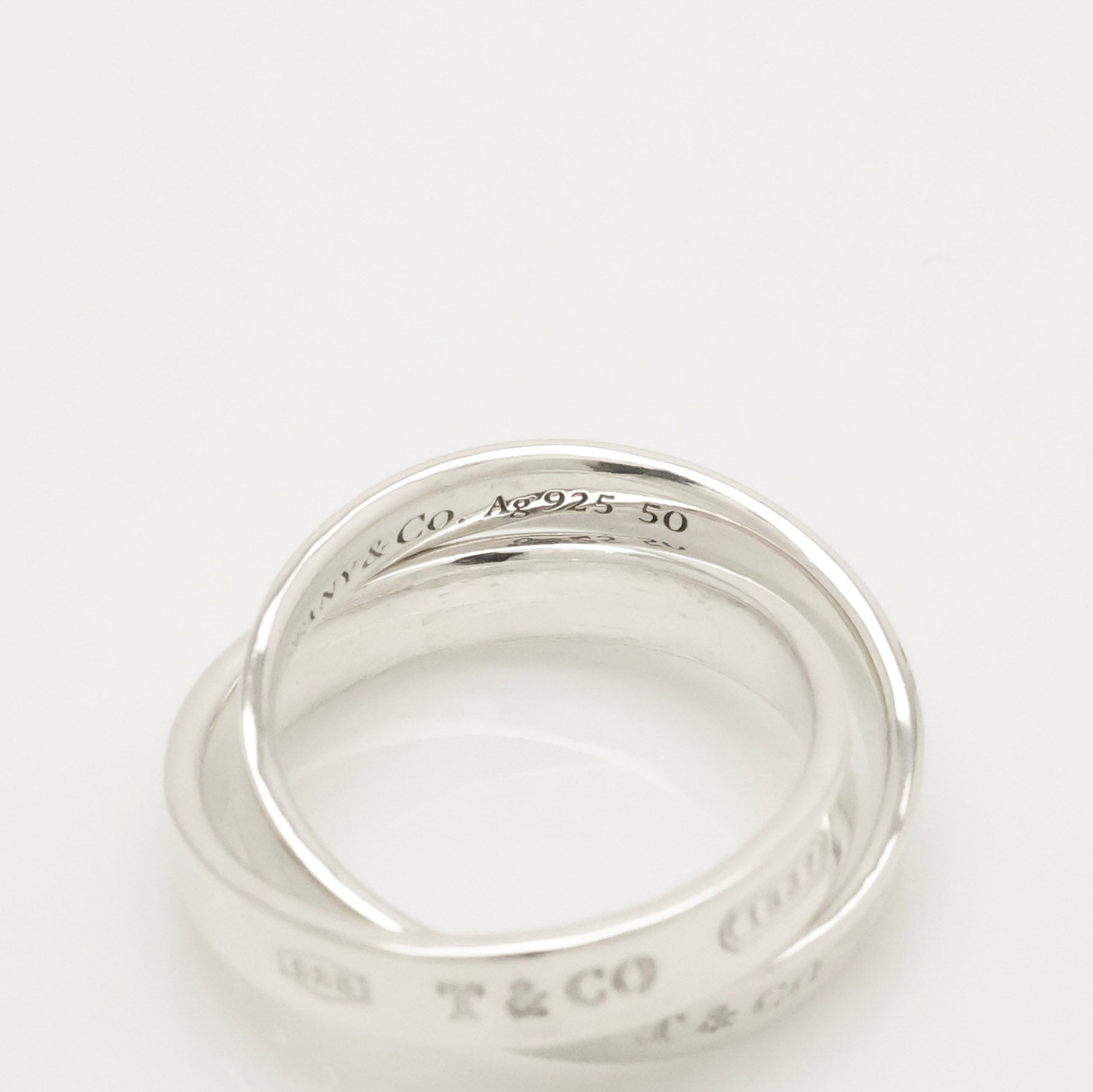 Tiffany & Co. 1837 Interlocking Circles Double Ring  Sterling Silver 925
