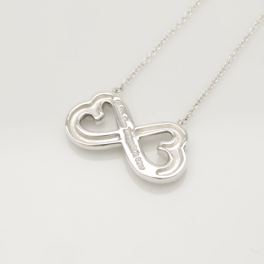  Tiffany & Co. Picasso Double Loving Heart Necklace Sterling Silver 925
