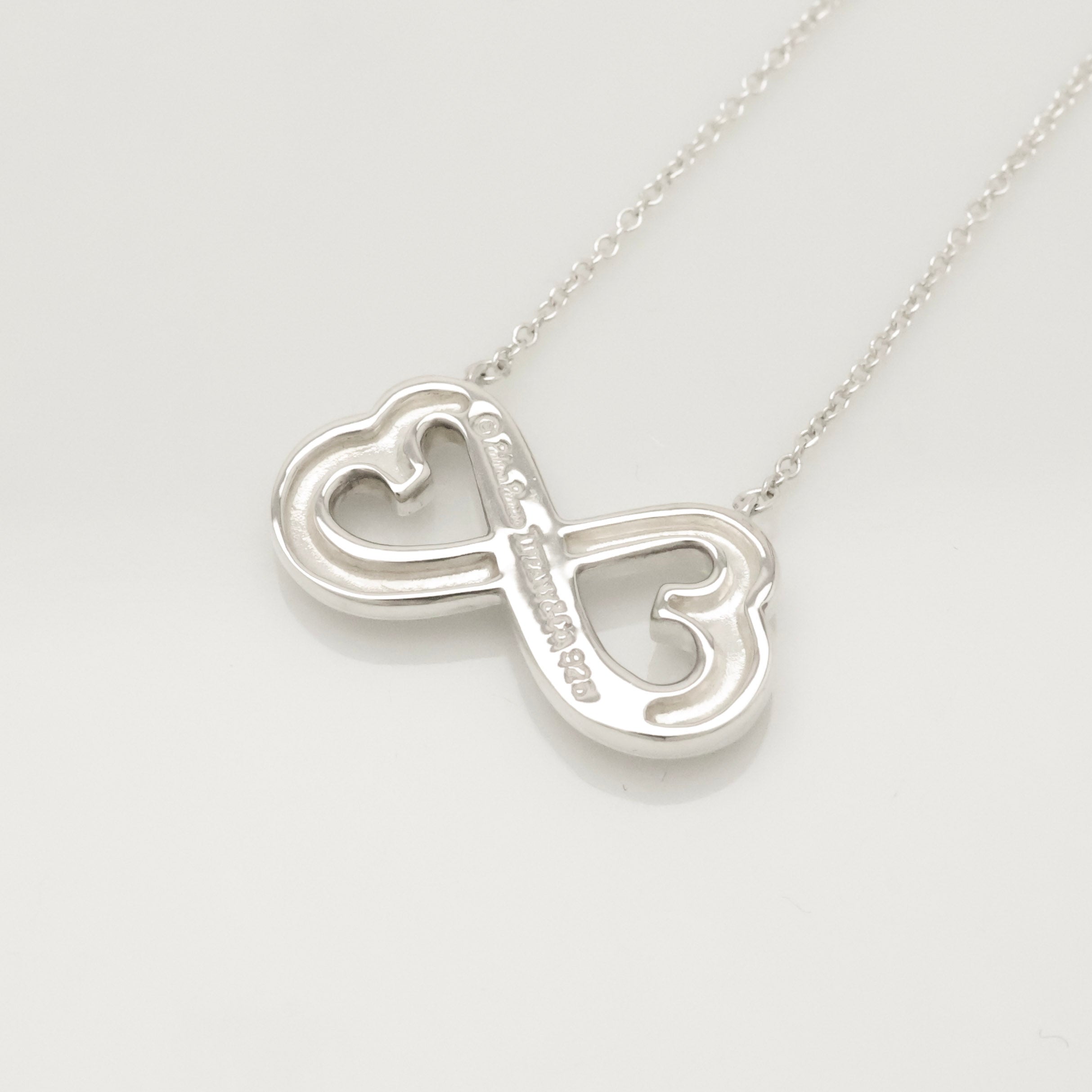  Tiffany & Co. Picasso Double Loving Heart Necklace Sterling Silver 925