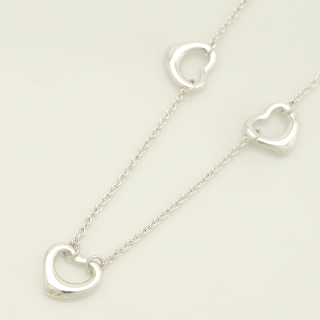  Tiffany & Co. Peretti Triple Open Heart Lariat Necklace Sterling Silver 925 