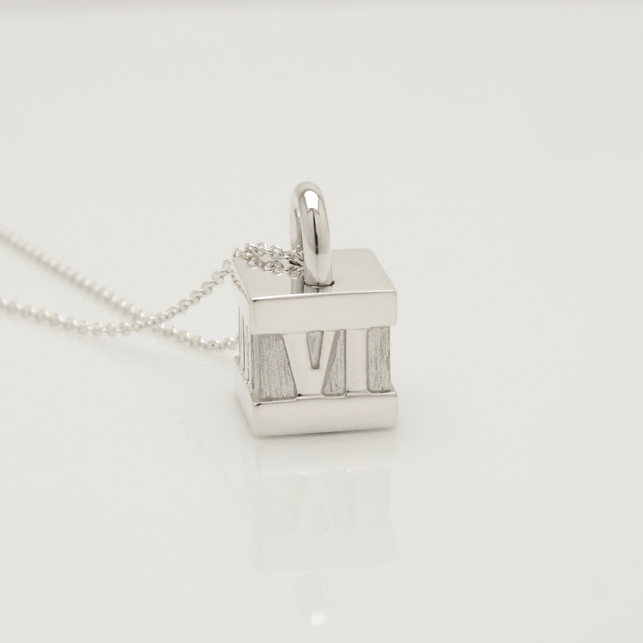 Tiffany & Co. Atlas Cube Lock Padlock Necklace Pendant Sterling Silver 925 