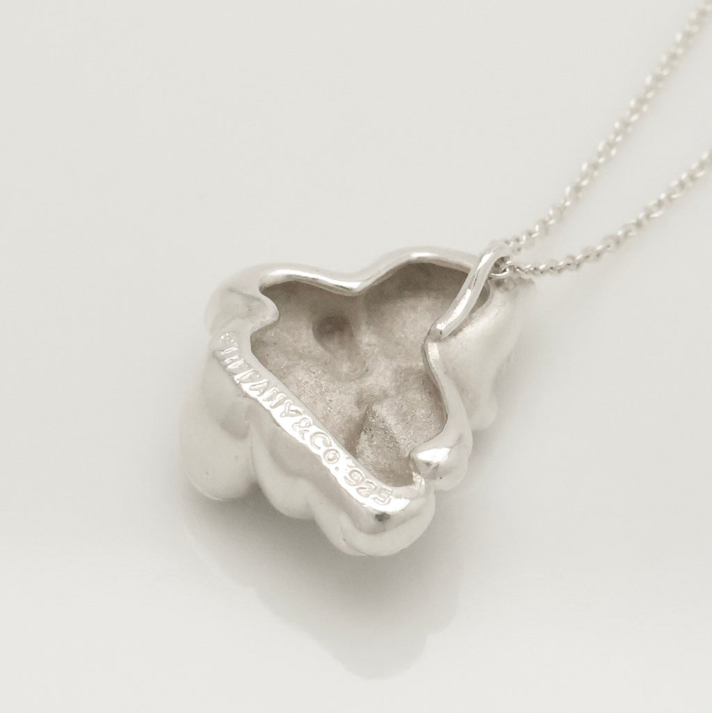 Tiffany & Co. Teddy Bear Ribbon Bow Necklace Sterling Silver 925