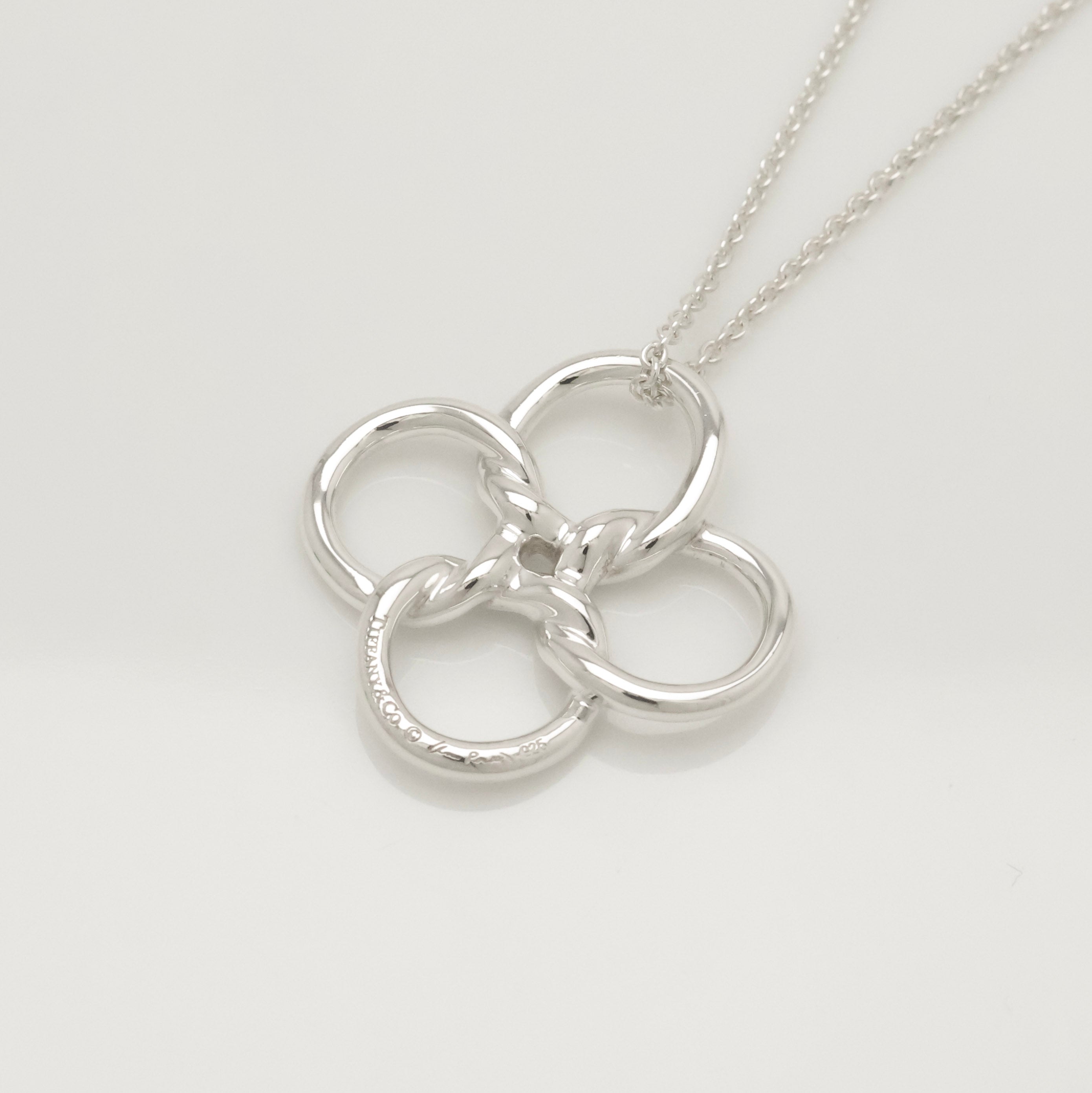 Tiffany & Co. Quadrifoglio Four Leaf Clover Necklace Sterling Silver 925