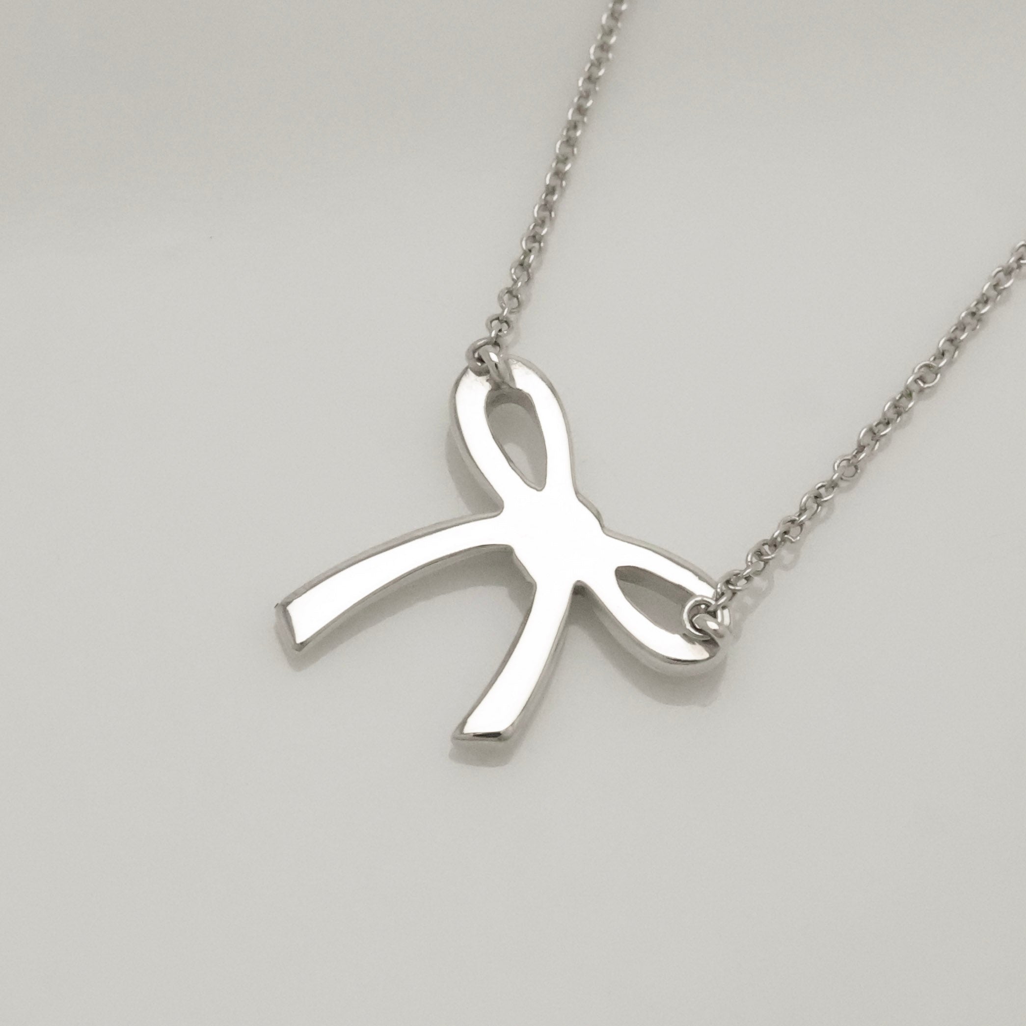 Tiffany & Co. Ribbon Bow Necklace Pendant  Sterling Silver 925 