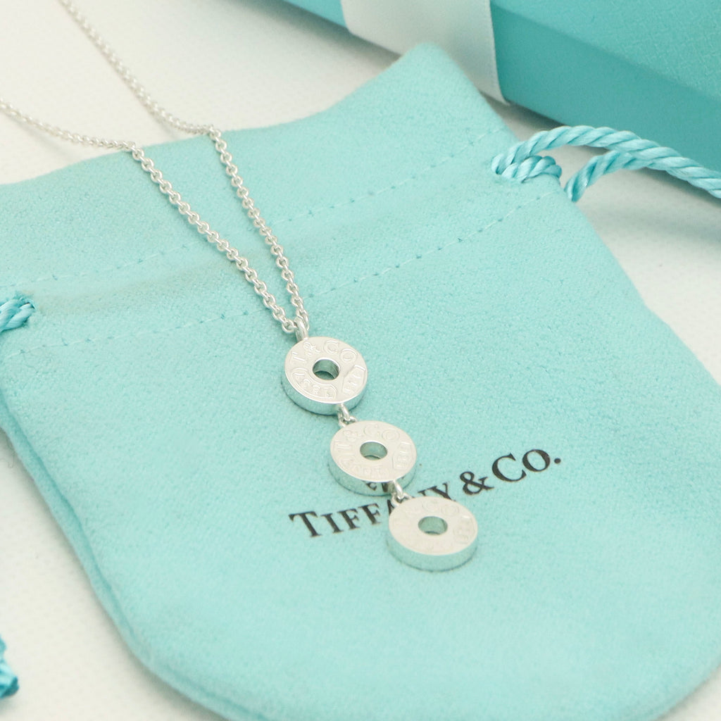 Tiffany & Co. 1837 Triple 3 Circle Pendant Necklace Sterling Silver 925