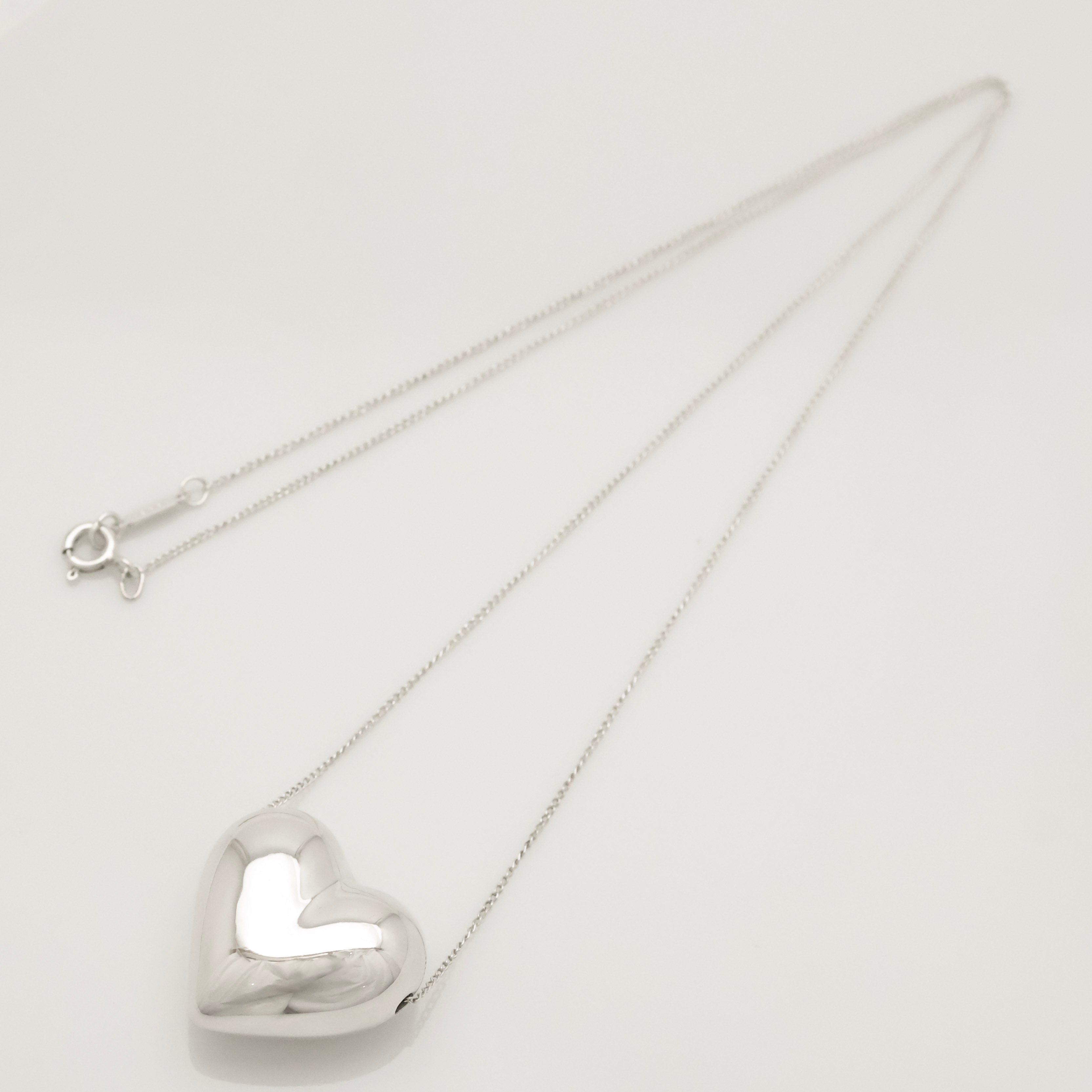 Tiffany & Co. Pinched Heart Pendant Necklace Sterling Silver 925