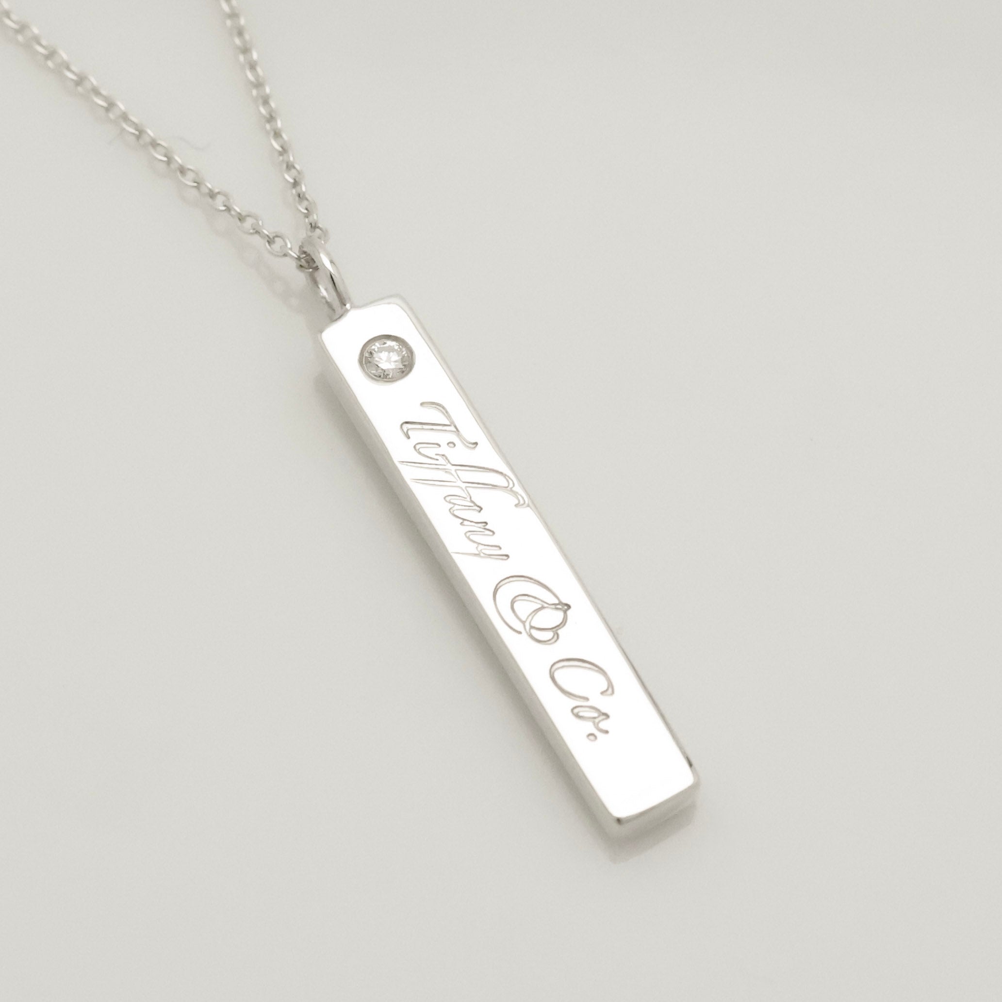TIFFANY&Co. ノーツ バー 1P ダイヤモンド ネックレス AG925