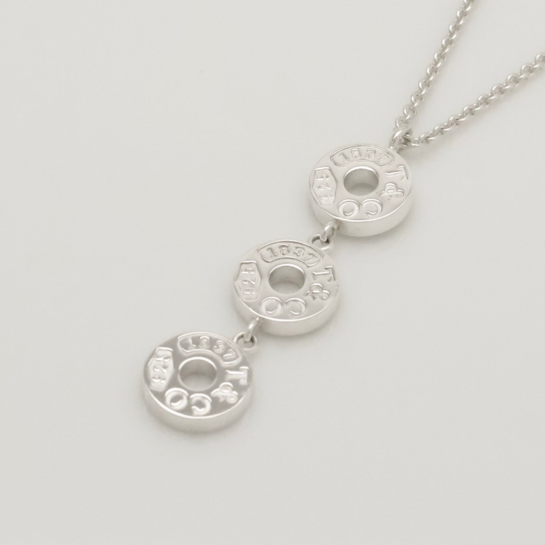 Tiffany & Co. 1837 Triple 3 Circle Pendant Necklace Sterling Silver 925