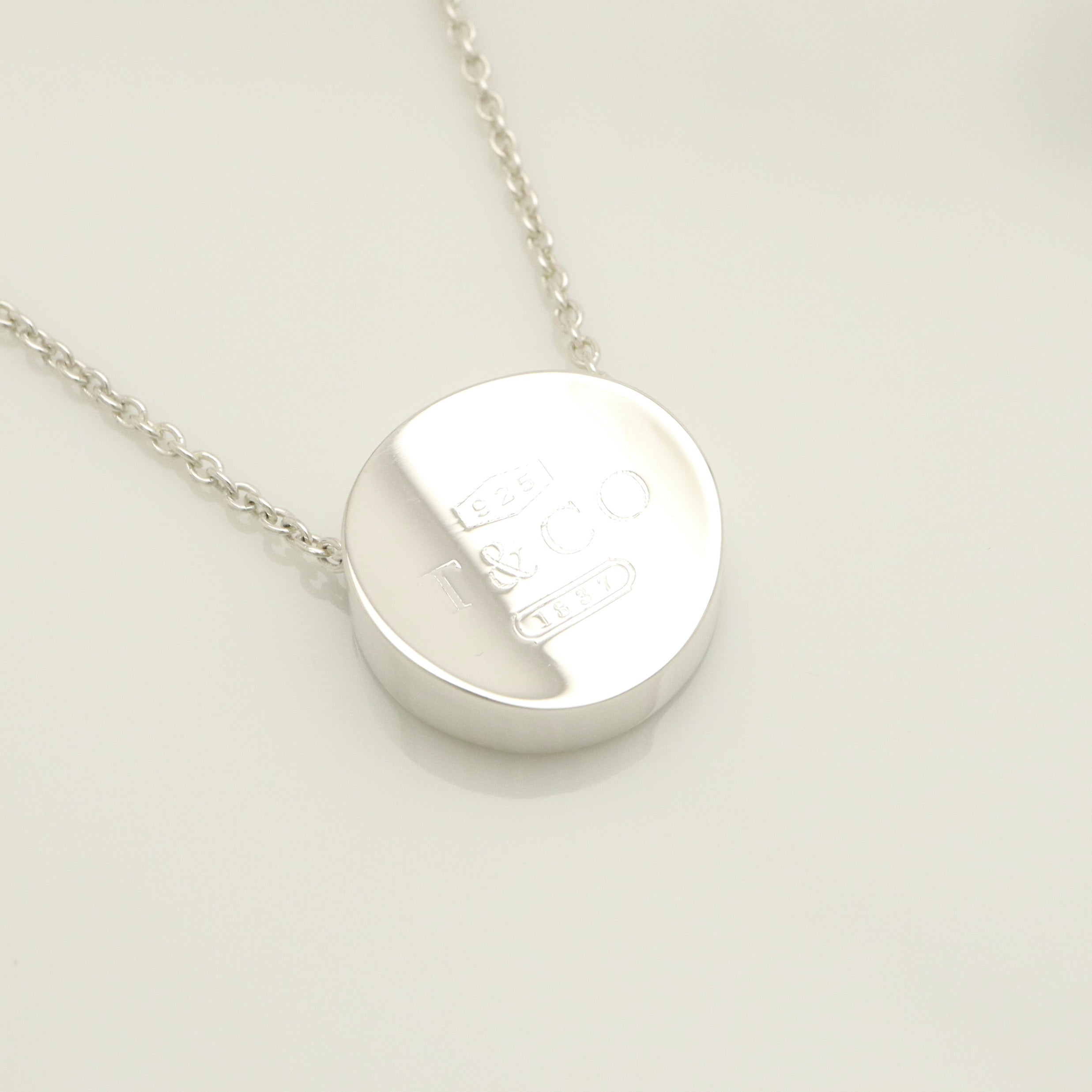 Tiffany & Co. 1837 Concave Circle Necklace Sterling Silver 925