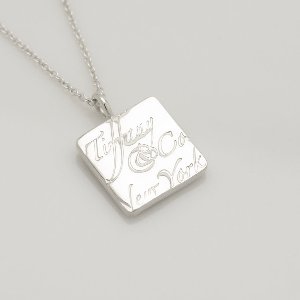 TIFFANY&Co. ノーツ スクエア プレート ネックレス AG925