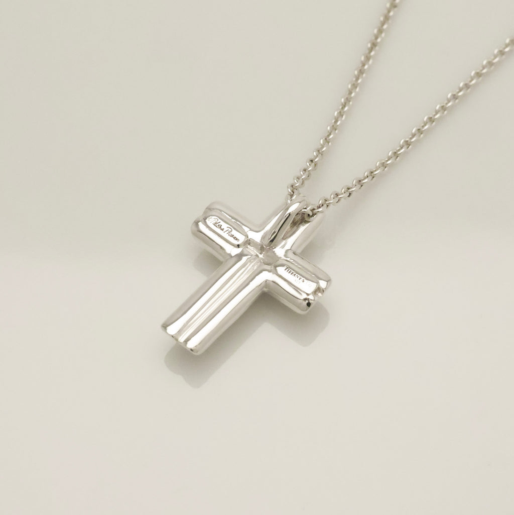 Tiffany & Co. Tenderness Cross Diamond Necklace Sterling Silver 925