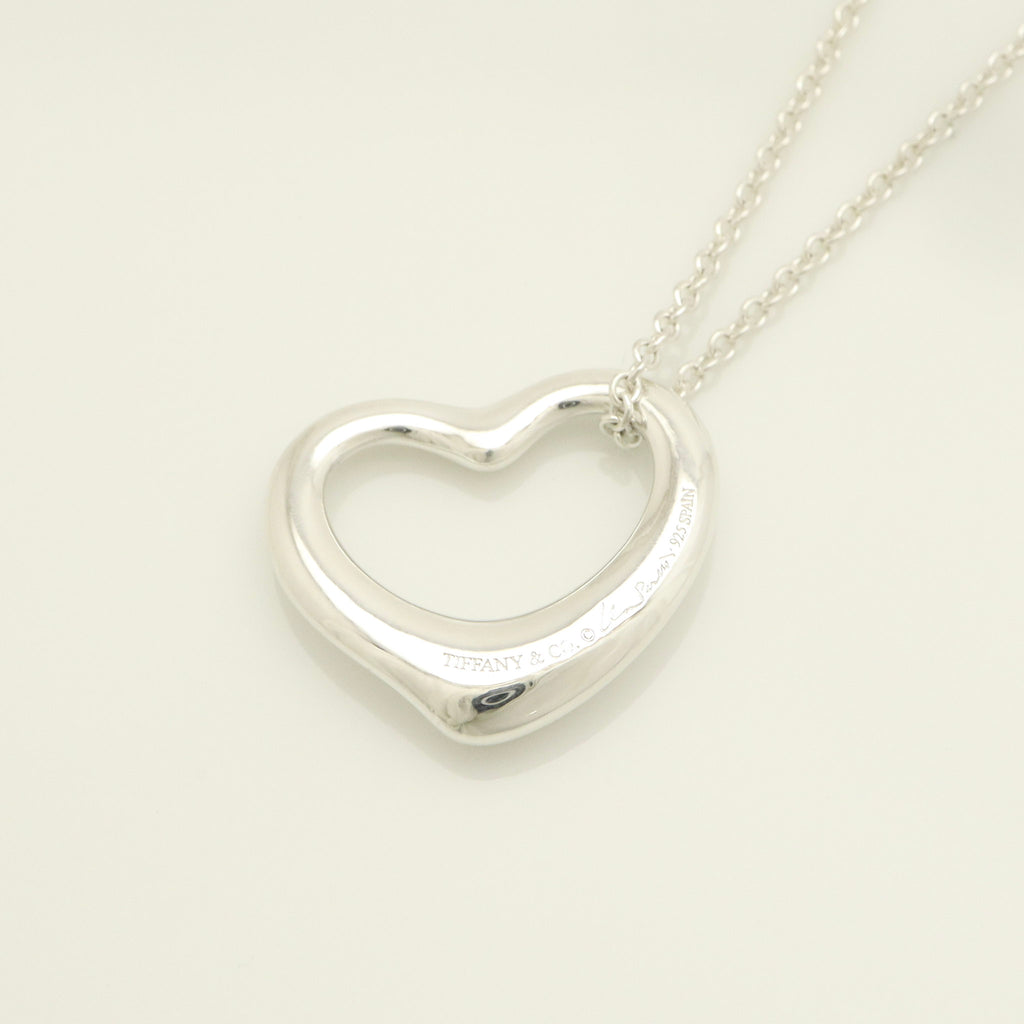 Tiffany & Co. Open Heart Pendant Necklace Sterling Silver 925