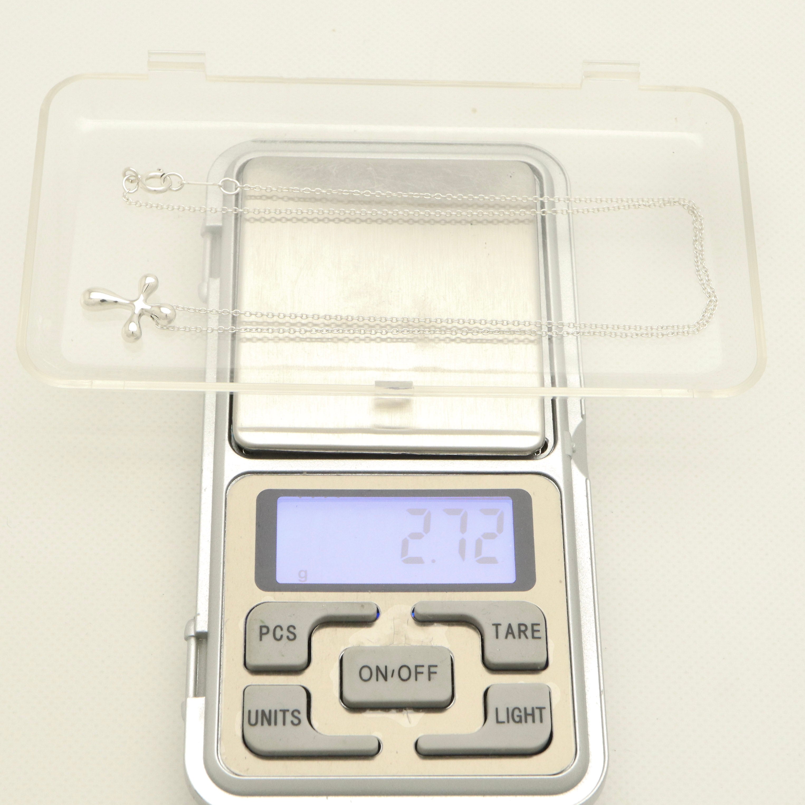  Tiffany & Co. Small Cross Pendant Necklace  Sterling Silver 925 