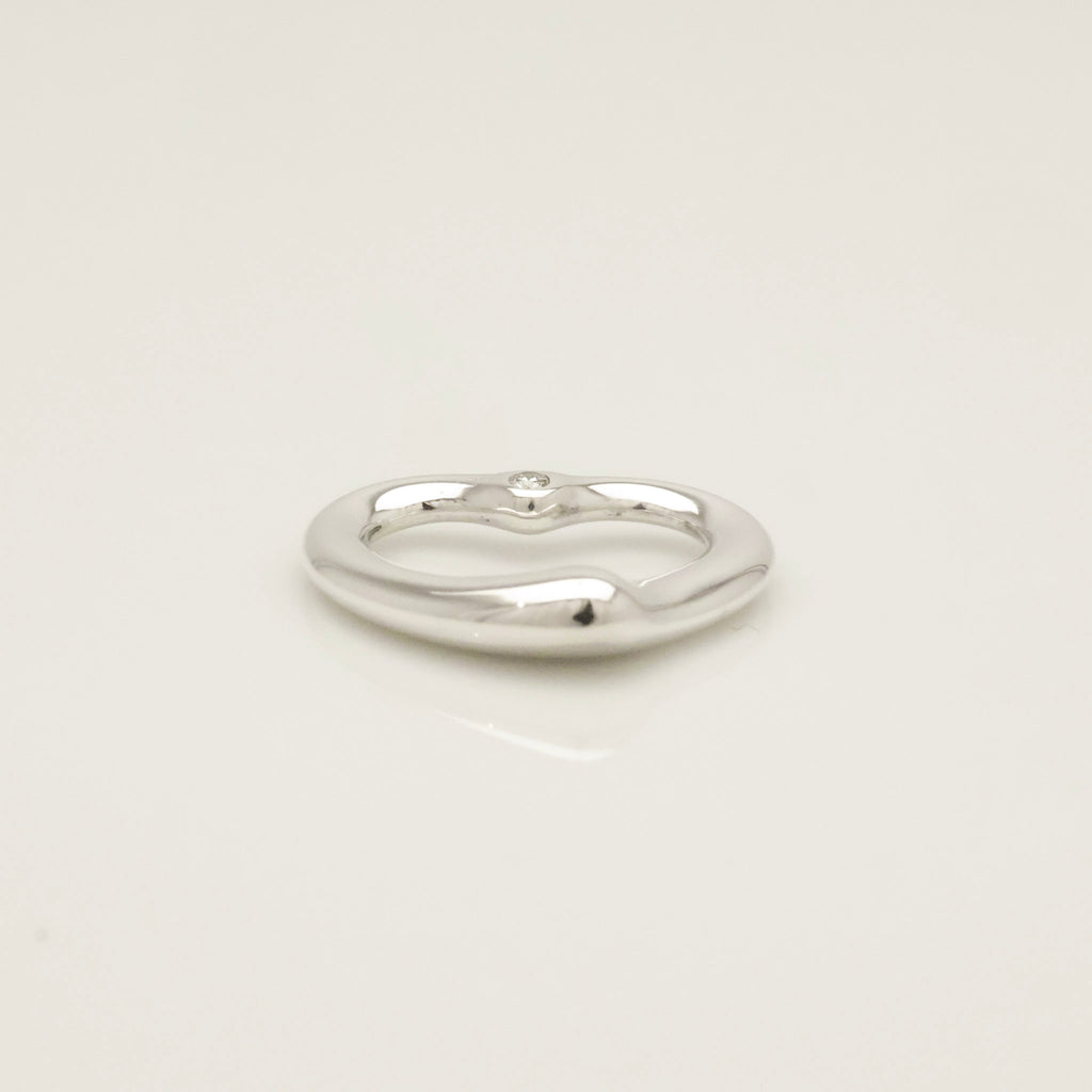 TIFFANY&Co. オープンハート 22mm 1P ダイヤモンド エルサペレッティ チャーム AG925