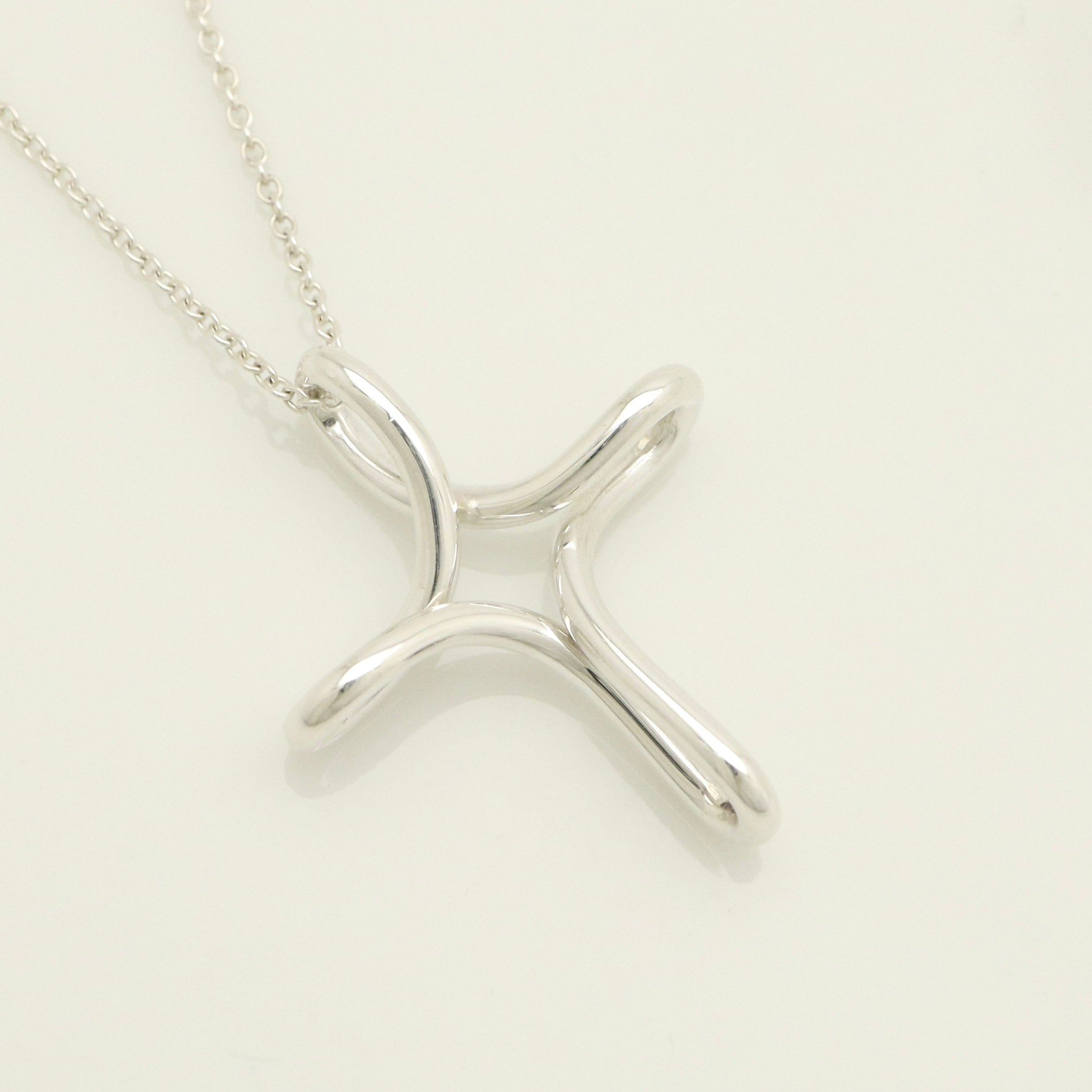 TIFFANY & Co. Open Cross Infinity Elsa Peretti Necklace  Sterling Silver 925