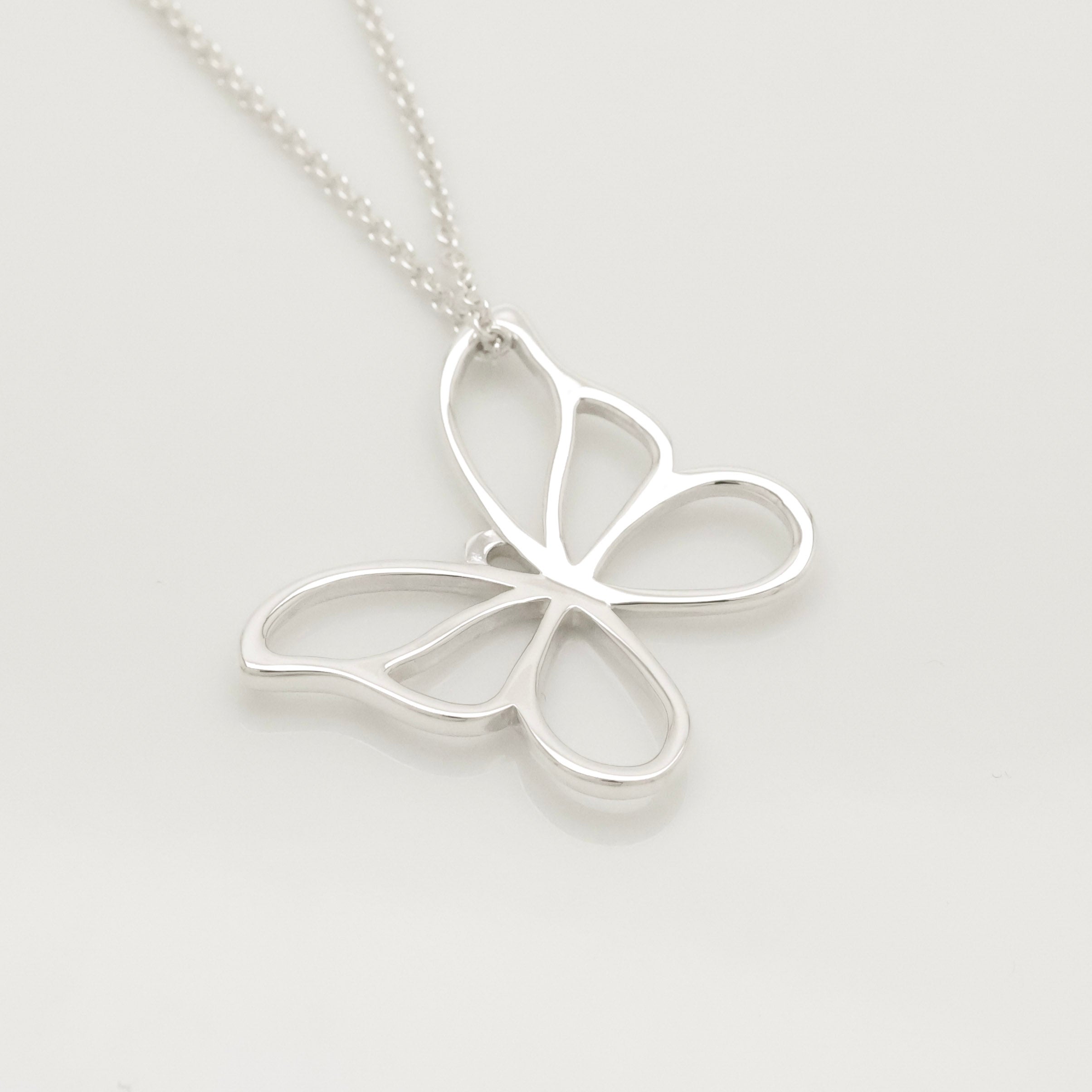 TIFFANY&Co. オープン バタフライ 蝶 ネックレス AG925