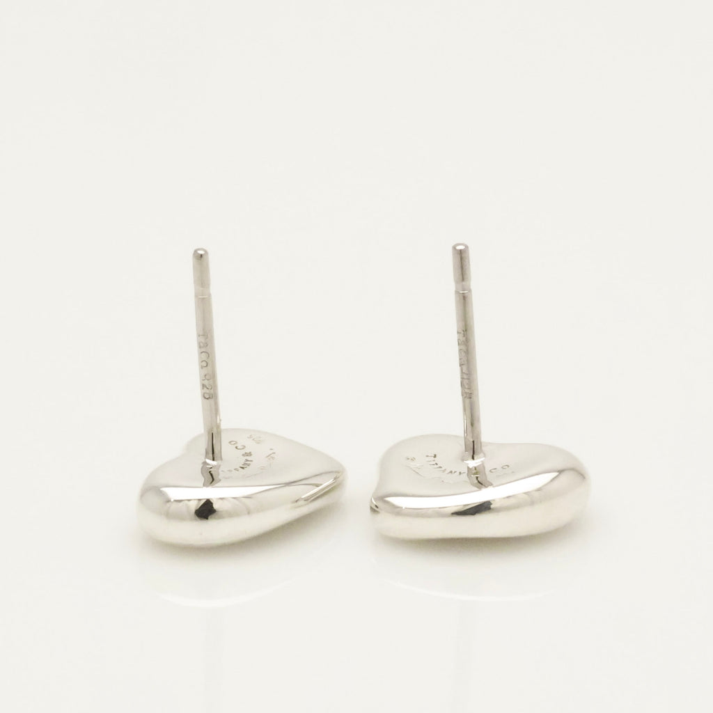 Tiffany & Co. Elsa Peretti Full Heart Stud Earrings Sterling Silver 925 