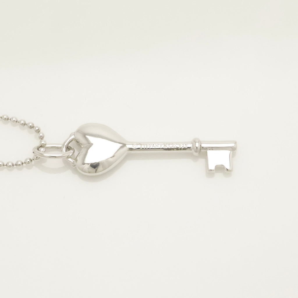 Tiffany & Co. Heart Key 1P Diamond Necklace Sterling Silver 925 