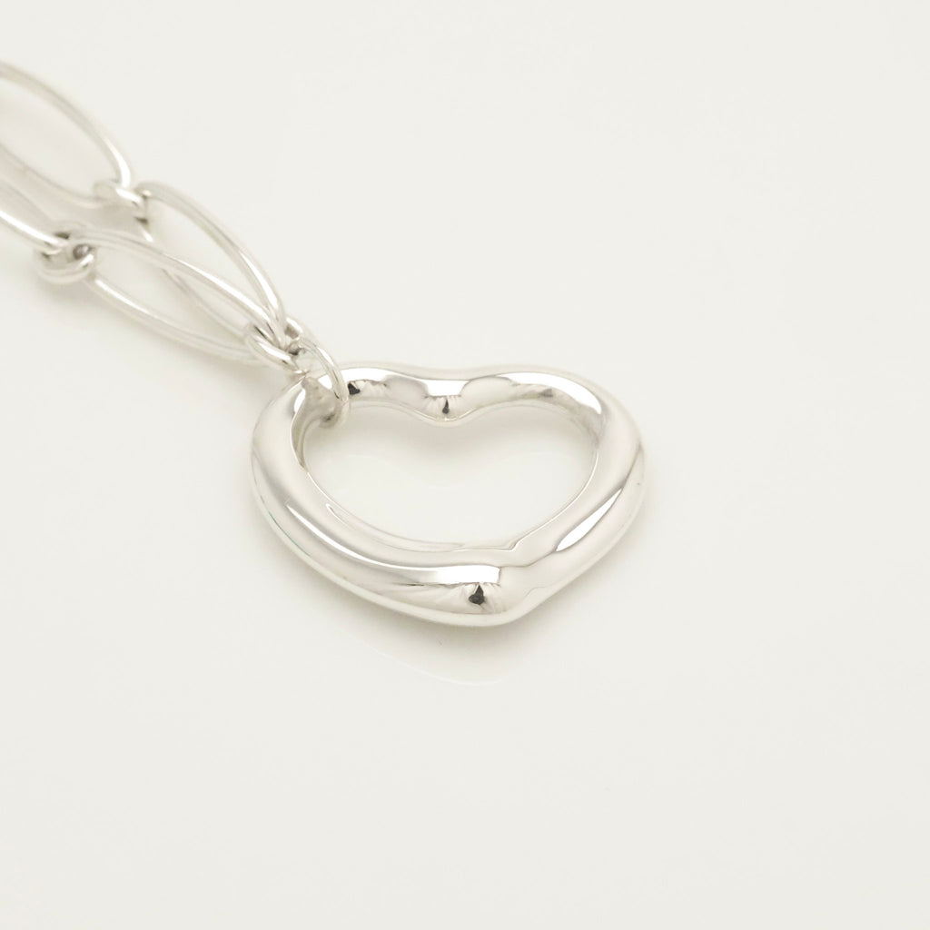 TIFFANY&Co. オープン ハート 22mm エルサペレッティ オーバル リンク チェーン ブレスレット AG925