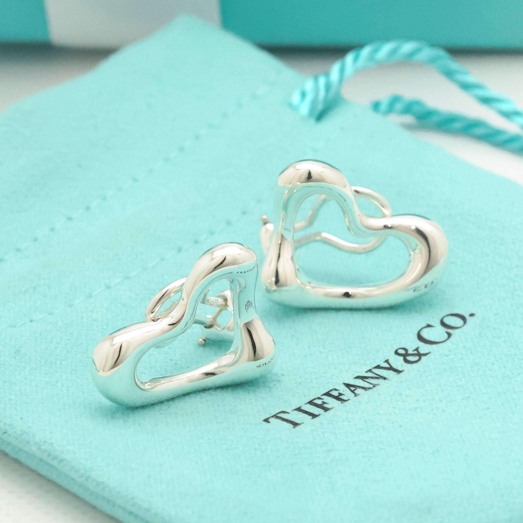 TIFFANY&Co. オープンハート エルサペレッティ クリップ イヤリング AG925