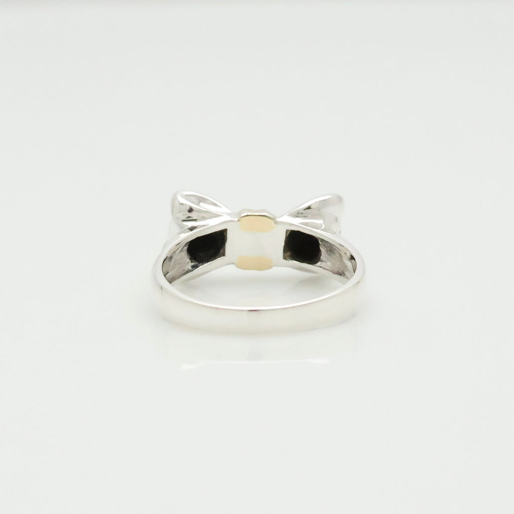 TIFFANY&Co. リボン コンビ リング 11号 AG925 AU750