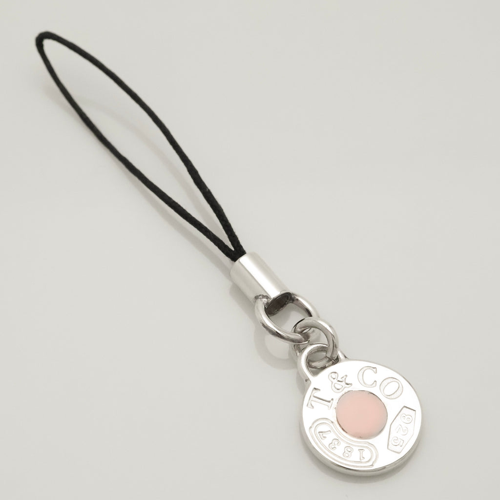 TIFFANY&Co. 1837 ロゴ ラウンド サークル ピンク エナメル ストラップ AG925