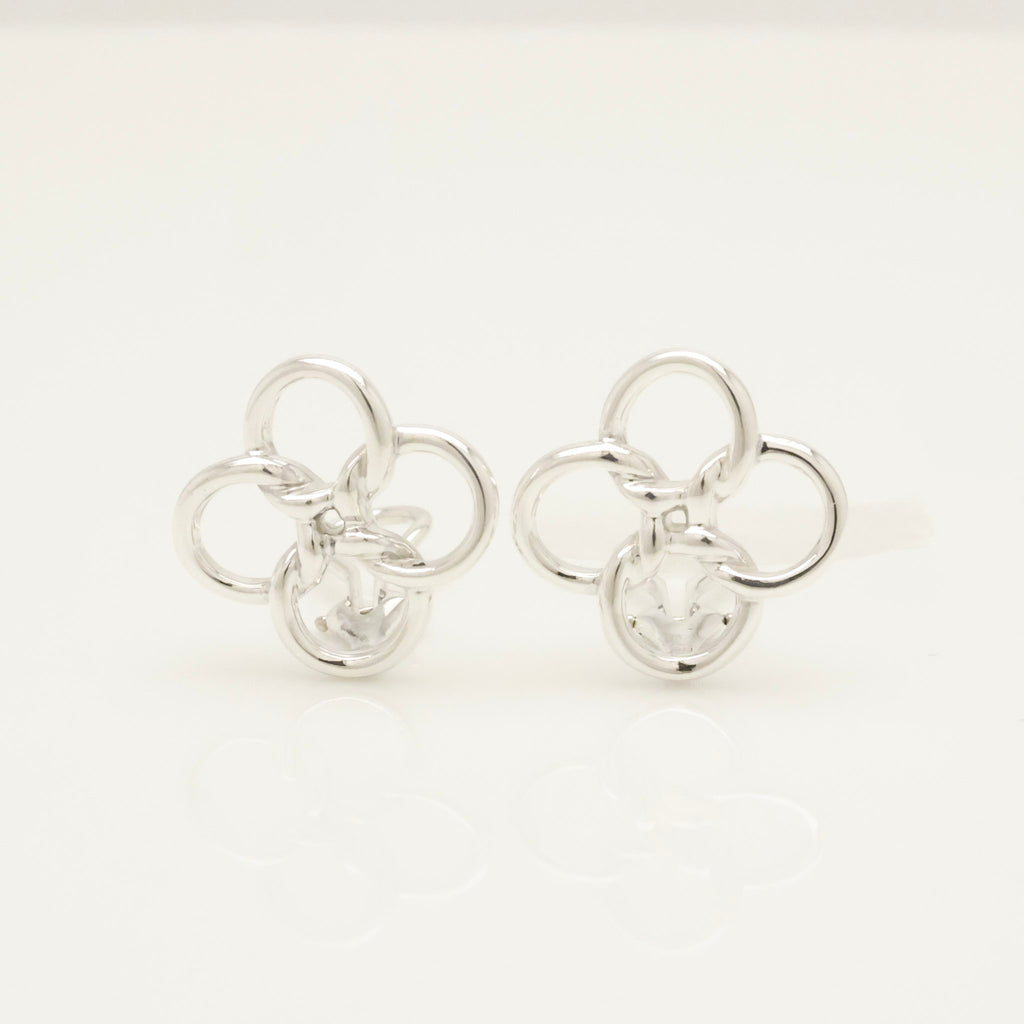 Tiffany & Co. Quadrifoglio Four Leaf Clover Clip-On Earrings Sterling Silver 925