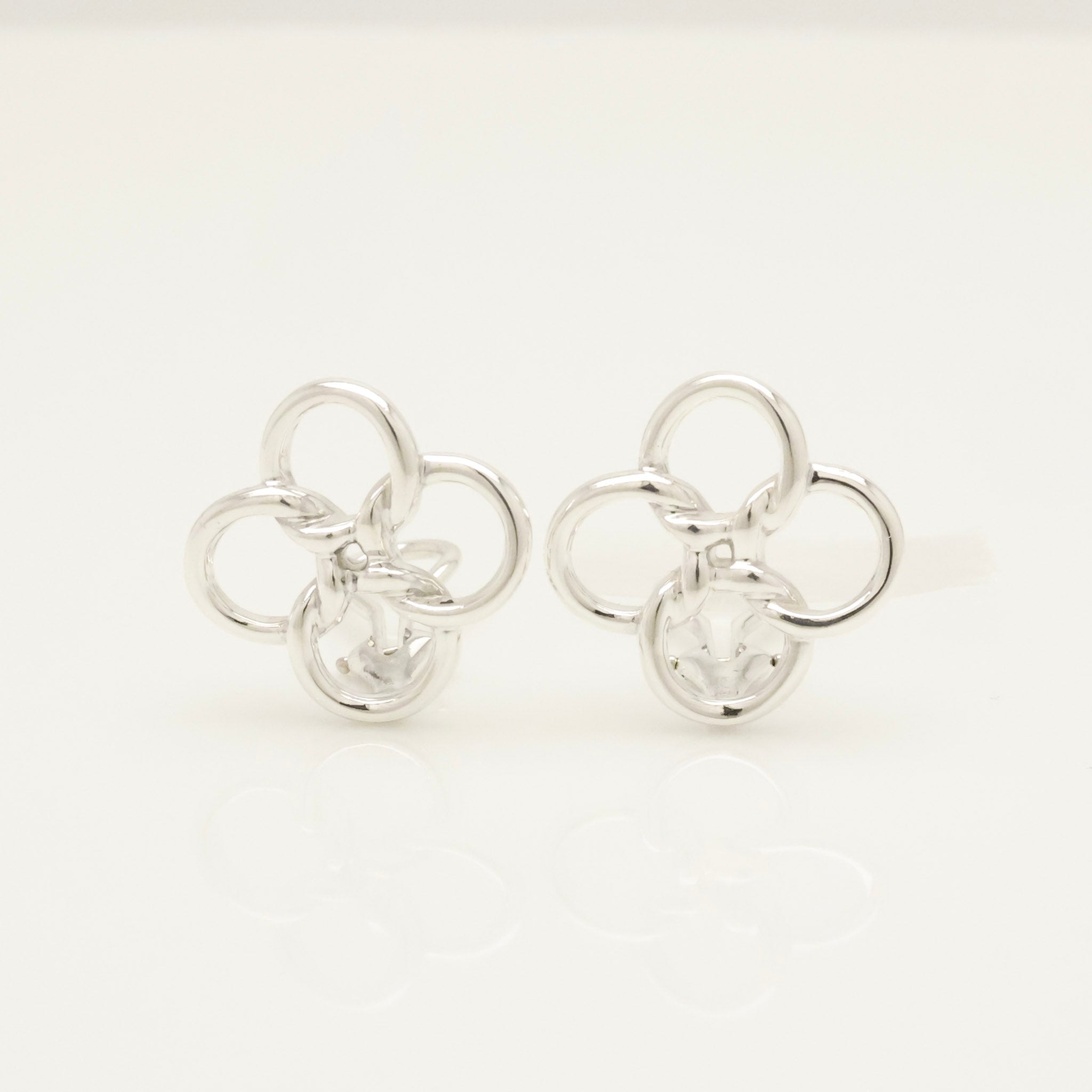 Tiffany & Co. Quadrifoglio Four Leaf Clover Clip-On Earrings Sterling Silver 925