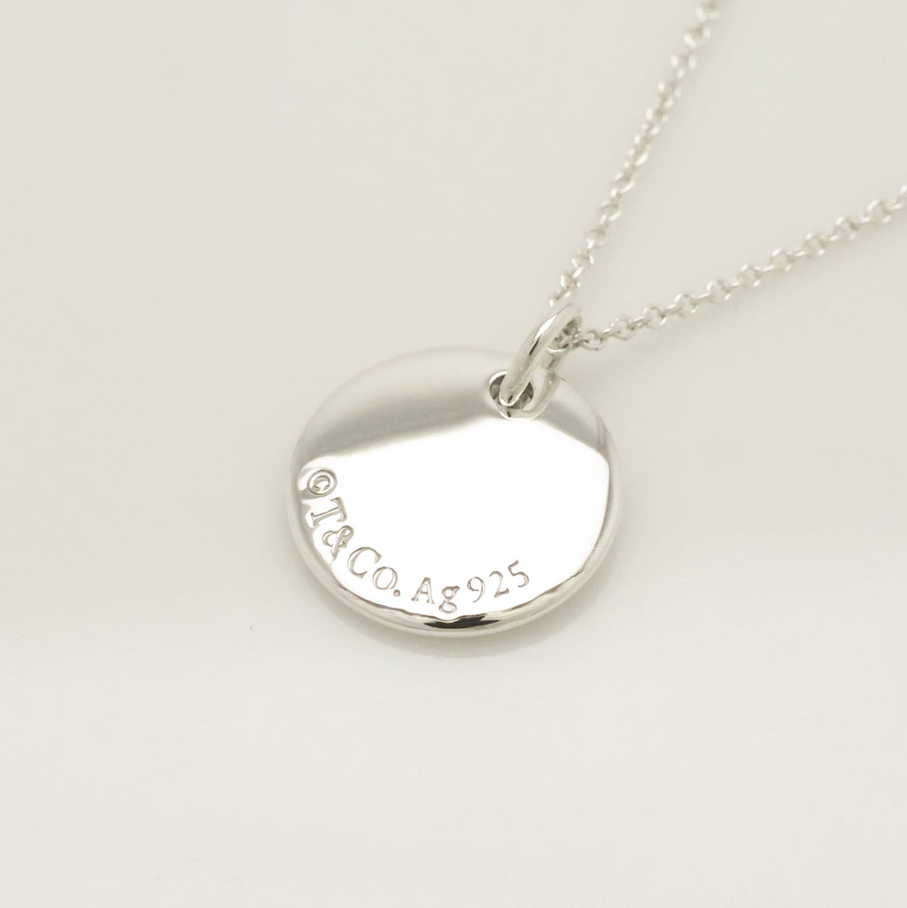  Tiffany & Co. Letter K Notes Initial Disc Necklace Sterling Silver 925