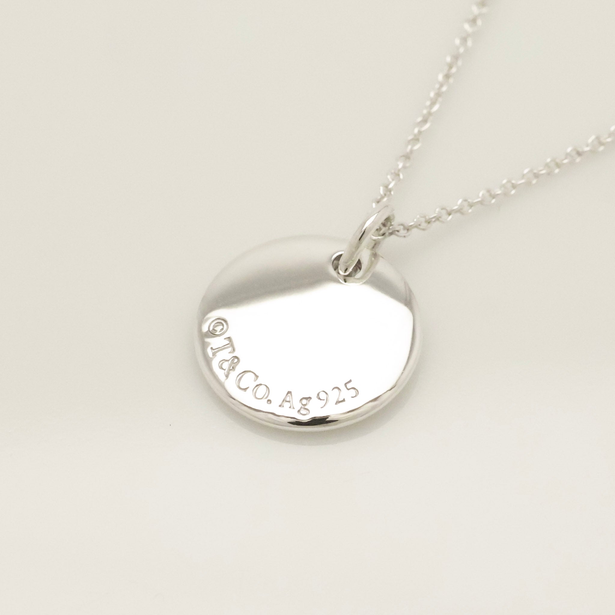  Tiffany & Co. Letter K Notes Initial Disc Necklace Sterling Silver 925