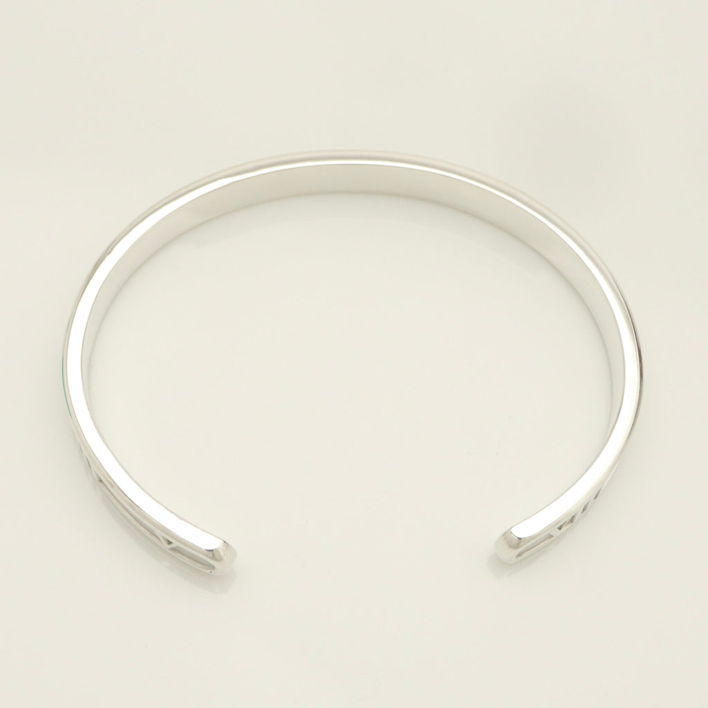 Tiffany & Co. Atlas Roman Numerals Cuff Bangle Bracelet Sterling Silver 925