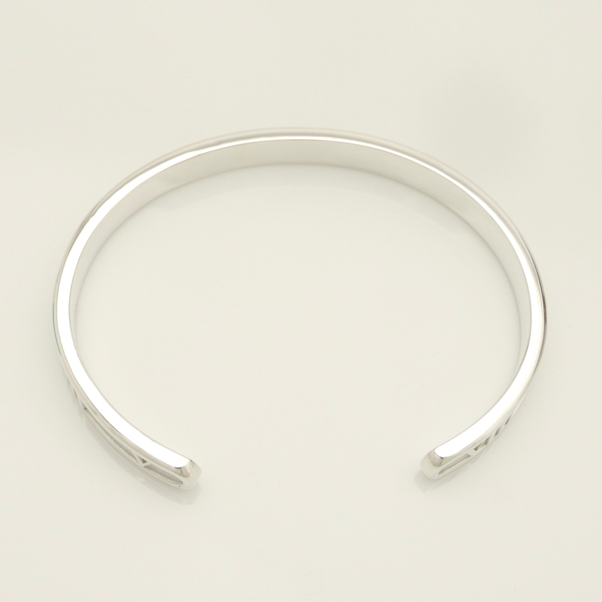 Tiffany & Co. Atlas Roman Numerals Cuff Bangle Bracelet Sterling Silver 925