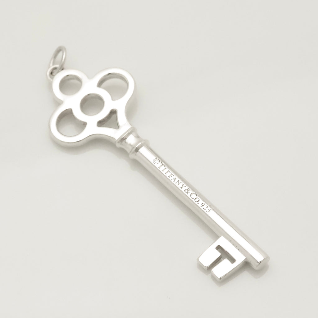 Tiffany & Co. LARGE Crown Key Pendant Charm Sterling Silver 925