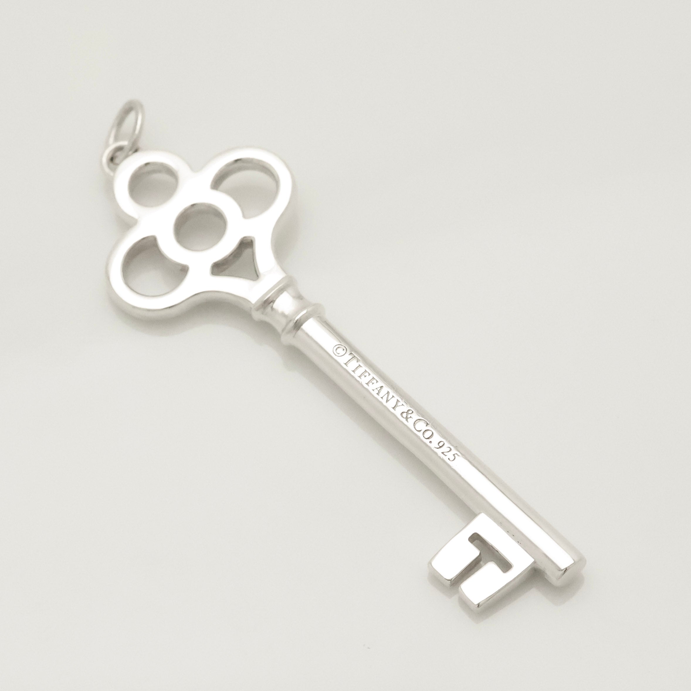 Tiffany & Co. LARGE Crown Key Pendant Charm Sterling Silver 925
