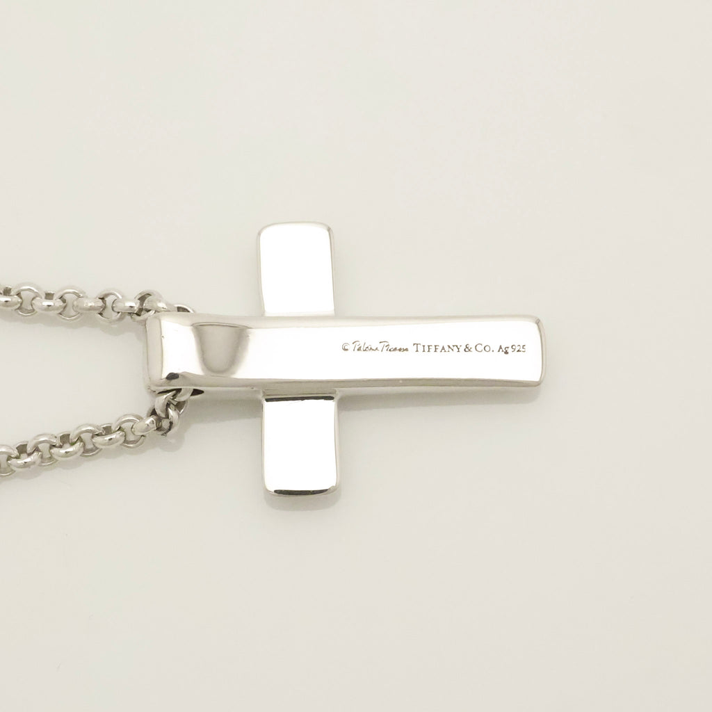  Tiffany & Co. Picasso Groove Cross Necklace Sterling Silver 925 